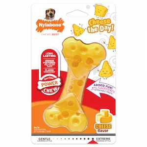 צעצוע לעיסה עמיד לכלבים - עצם בטעם גבינה